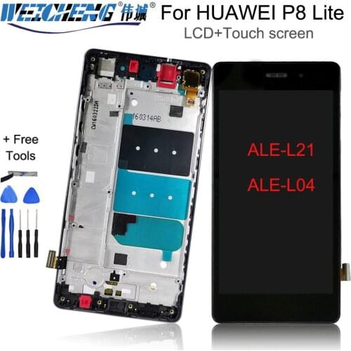 For HUAWEI P8 Lite ALE-L21 P8 LITE L04 LCD with frame for HUAWEI P8 Lite LCD Display touch screen digitizer Assembly replacement
