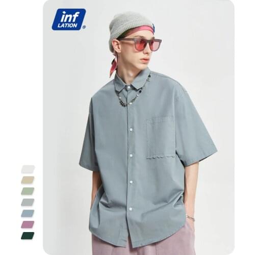 Мужские рубашки с коротким рукавом INFLATION China At AliExpress