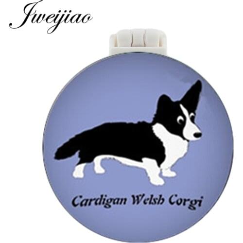 Youhaken Chihuahua A pug Dogs Pocket Mirror With Massage Comb Pets Mini Round Folding Compact Portable Makeup Hand Vanity Mirror