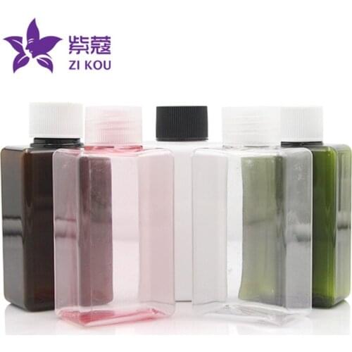 High-end hot-selling 5pcs free shipping 100ml square shape PETG bottle flip top cap for plastic cosmetic packaging bottle