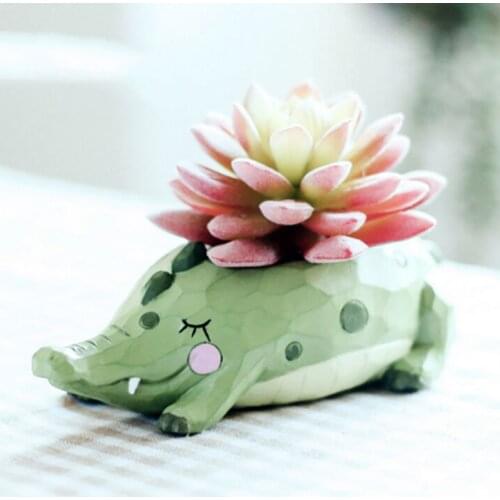 Cute Cartoon Animal Flower Ppot Resin Craft Plant Vase Planter Pot Home Decor