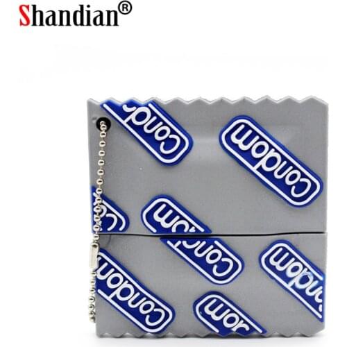 SHANDIAN Fashion model condom style usb flash drive Condoms Pendrive 4GB 8GB 16GB 32GB 64GB memory stick pendrives funny Gifts