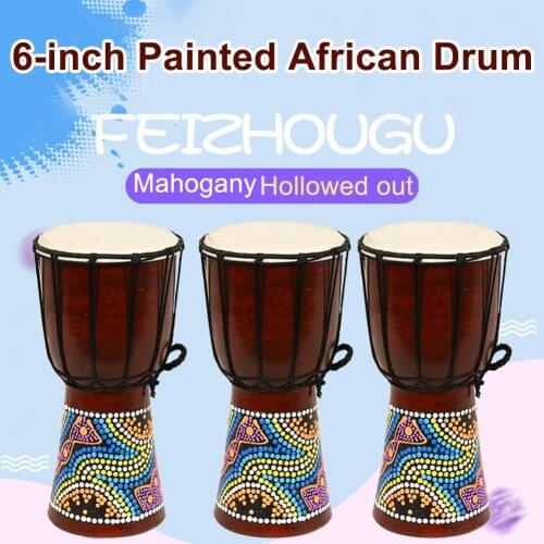 4/6inch Professional African Djembe Drum Bongo Wood Good Sound Musical Instrument Wooden Musical Instrument Hand Percussion
