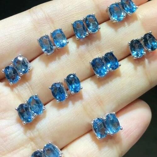 Sky Blue Topaze Earrings Ring 925 Sterling Silver Gemstones Jewelry Silver 925 Jewelry For Women