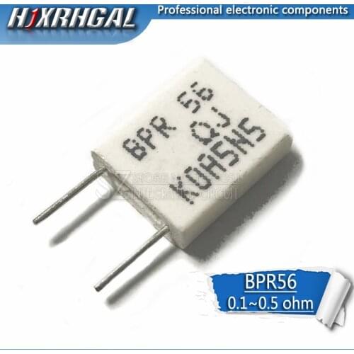 10pcs BPR56 5W 0.1 0.15 0.22 0.25 0.33 0.5 ohm Non-inductive Ceramic Cement Resistor 0.1R 0.15R 0.22R 0.25R 0.33R 0.5R hjxrhgal