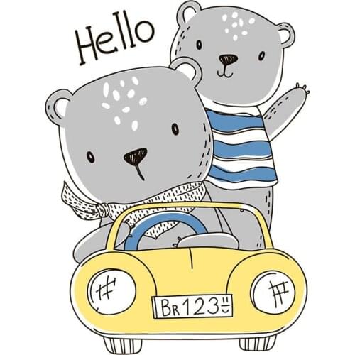 NEW Cute Bear car Patches Stickers For Clothing Diy Accessories Fashion Stickers Heat Transfer Cloth Patches