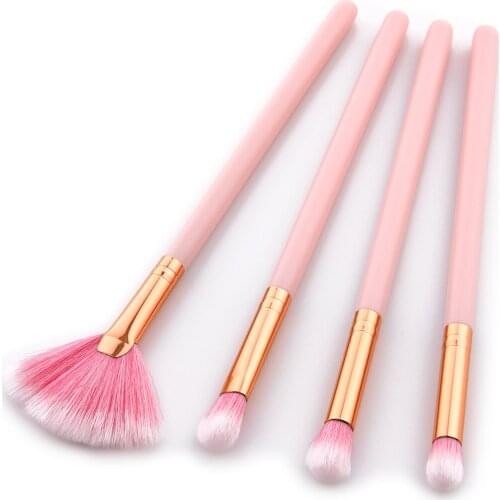 4 pcs Professional Makeup Brushes Set Foundation Powder Eyeshadow Lip Fan Brushes Beauty Make Up Brushes Kit Cosmetics Tools