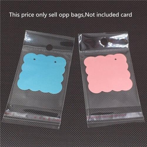 500pcs 10 size OPP transparent clear self adhesive seal plastic bags for necklace/jewelry/gift/Headbands with hole small bag