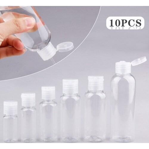 10Pcs Empty Plastic Bottle 10/20/30/50/60/100ml Travel Shampoo Bottles Set Portable Traveling Cosmetics Container Skin Care Tool