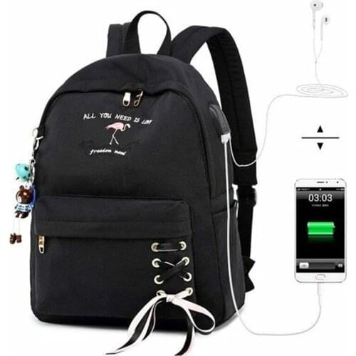 POOLOOS Anti Theft Women Backpack USB Charge Earphone Hole School Bags For Girls Laptop Rucksack Travel Bagpack Bookbags Mochila