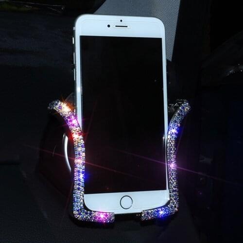 Crystal Diamond Universal Car Phone Holder Bling Rhinestone Car Air Vent Mount Stand Mobile Phone Gps Holder For Iphone