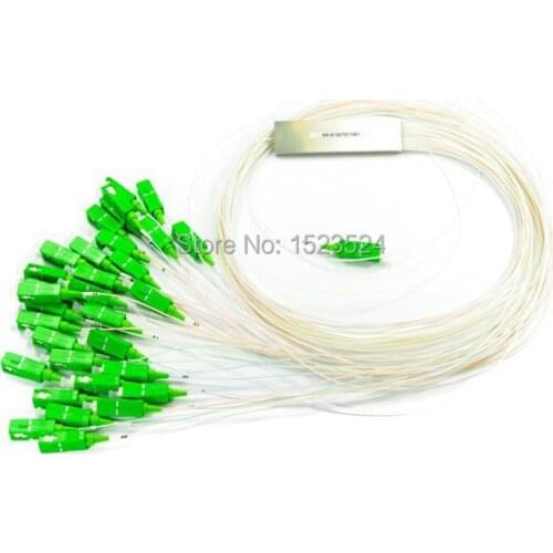 Free Shipping 0.9mm Steel Tube 1x32 Mini Blockless SC/APC Connector 1:32 32 Ports Fiber Optical PLC Splitter