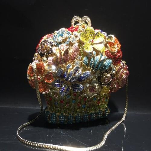 Bags for Women Rhinestone shoulder bag Women Handbags Crystal Bag Evening Metal Clutches Purse Hollow Out Diamond Wedding Clutch