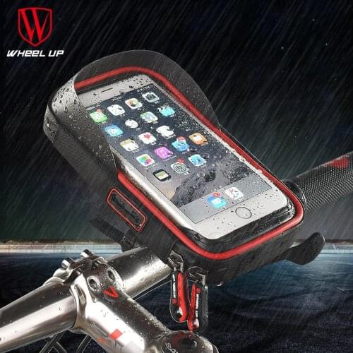 WHEEL UP Bicycle Phone Bag Rainproof Touch Screen Cell Phone Holder Handlebar Bags Frame Pouch Bag A Bike accessories wholesale