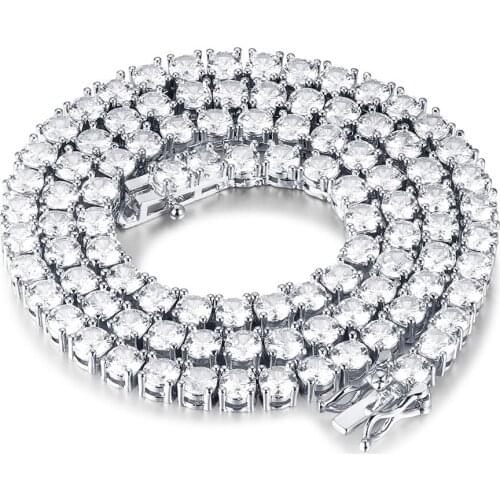 Super Shine 3-8mm 100% CZ Zircon Tennis Chain Necklace Wholesale Iced Out Hip Hop Micro Pave CZ Bracelet Chains Dropshipping