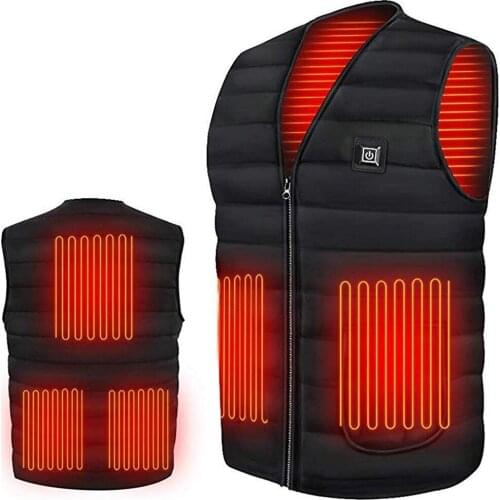 Thermal Jacket For Men Vest 5 Parts Heated Vest Jacket USB Women Winter Electric Heated Sleevless Outdoor Climbing Waistcoat New