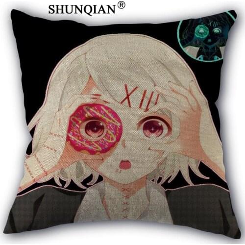 Tokyo ghoul Pillow Case personality custom print Decorative cotton linen Pillow Cover 45x45cm one side A1017