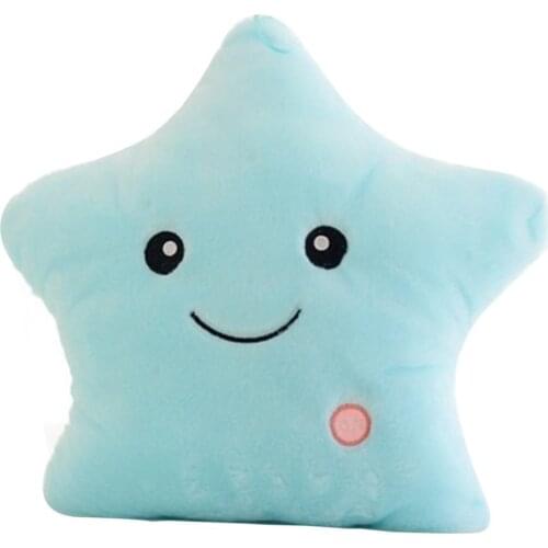 Unique 40x35cm Luminous Pillow Vivid Star Design LED Light Cushion Plush Pillow for Bedroom Birthday Gift Toy for Kids
