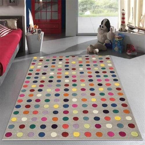 Wishstar Fashion Gray Colorful Wave Point Carpet Kids Room Area Rugs For Home Living Room Girl Bedroom Beside Rug
