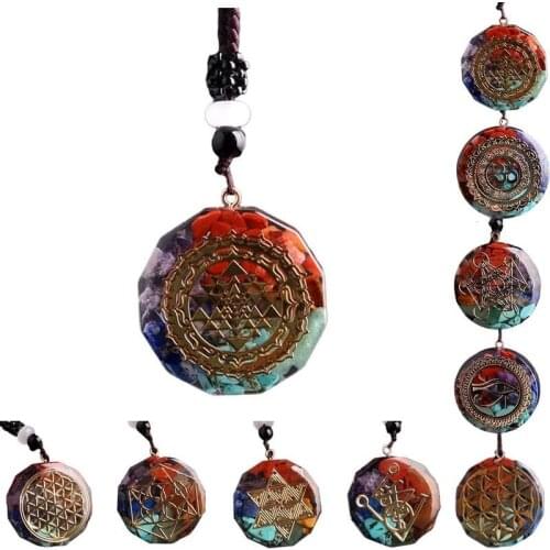 1PCS Pendant Sri Yantra Necklace Pendant Sacred Geometry Chakra Energy Necklace Meditation Jewelry for Women