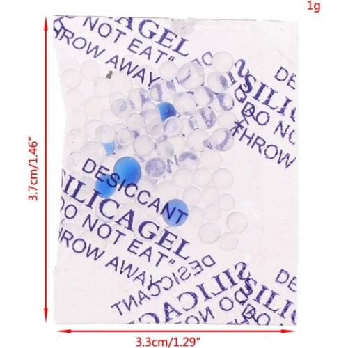 100 Packs 1g Silica Gel Desiccant Moisture Absorber Dehumidifier Drypack Non Toxic