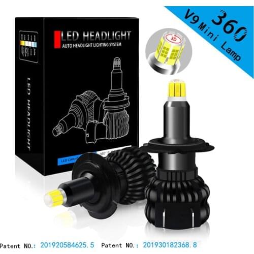 2pcs H1 H7 Led Headlight Bulb H8 H11 Car Lights HB3 9005 HB4 9006 9012 Auto Fog Lamp 6500K Motorcycle Headlight Bulb DC 12V #V9