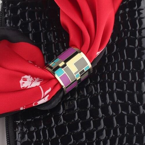 Enamel Pin Brooch Jewelry Accessories for Women Shawl Scarves Scarf Buckle Ring Clip Cylinder