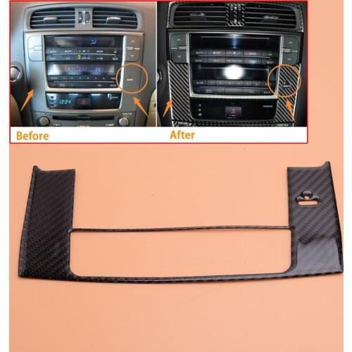 Car Carbon Fiber GPS Navigation Trim Frame Panel Fit For Lexus IS250 IS300 IS350 2006 2007 2008 2009 2010 2011 2012 LHD
