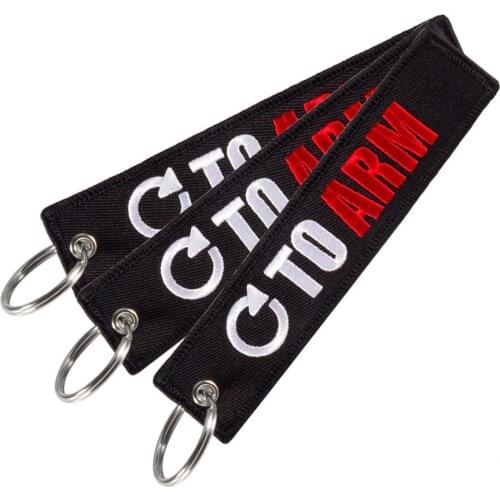 3 PCS/LOT Key Ring for Cars Embroidery Go to Arm Motorcycles Keychains REMOVE BEFORE FLIGHT Key Fob Gift for Men Keyring Chain