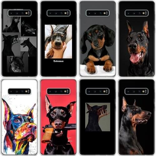 Animal Dachshund Doberman dog Phone Case For Samsung GalaxyA51 A71 A50 A70 A80 A10S A20S A20E A21 A30 A40 A41 A01 M30S A6 A7 A8