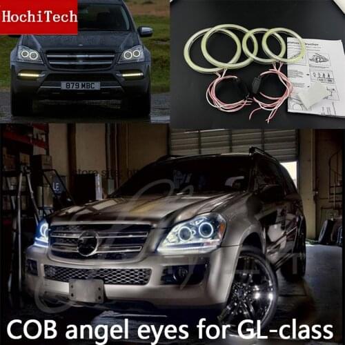 For Mercedes-Benz GL-Class X164 GL450 2007-2012 COB Led day Light White Halo Cob Led Angel Eyes Ring Error Free Ultra bright