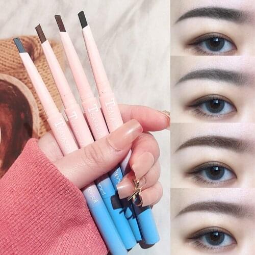 Double Ended Rotate Eyebrow Pencil 4 Colors Set Eyebrow Enhancers Durable Waterproof Long Lasting Eye Brow Tool With Brush