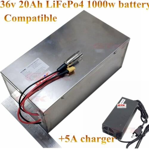 36v 20Ah LiFePo4 1000w Electric bike Lithium battery for electric scooter 36v 1500W motor parts + fast 5A Charger free shipping
