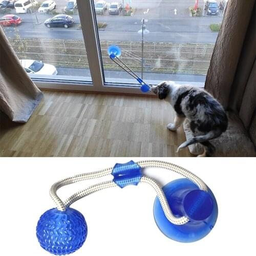 Interactive Tug Of War Toys Pet Puppy Suction Cup Push Ball Molar Bite Elastic Ropes Tooth Cleaning Chewing Toys Supplies