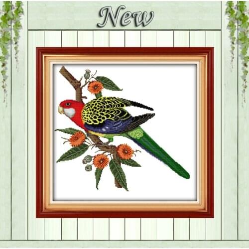 Parrot birds flowers DIY paintings DMC 14CT 11CT Needlework Kits Embroidery Sets animal NKF Cross Stitch Counted Print on canvas