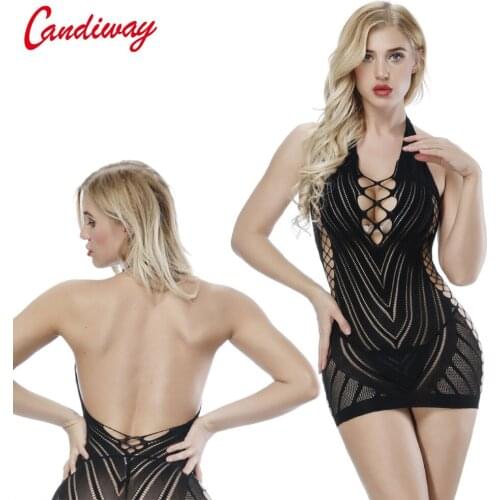 Mini Short Dress Exotic Apparel Transparent perspective gauze Sleepwear Sexy Lingerie Porn Erotic Lace Overlay GA255