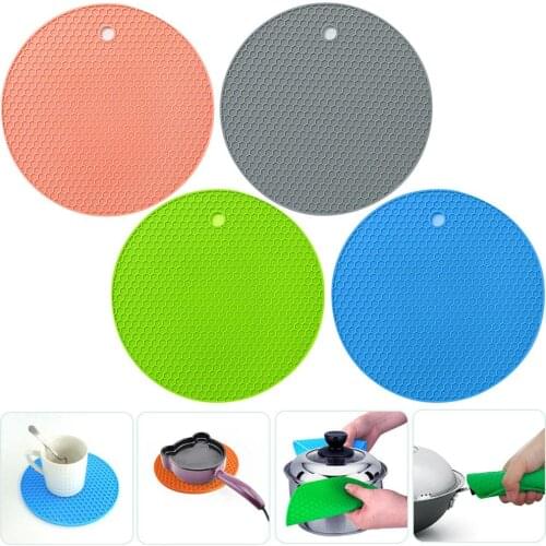 Round Honeycomb Non-slip Silicone Heat Insulation Placemat Table Bowl Cup Pad