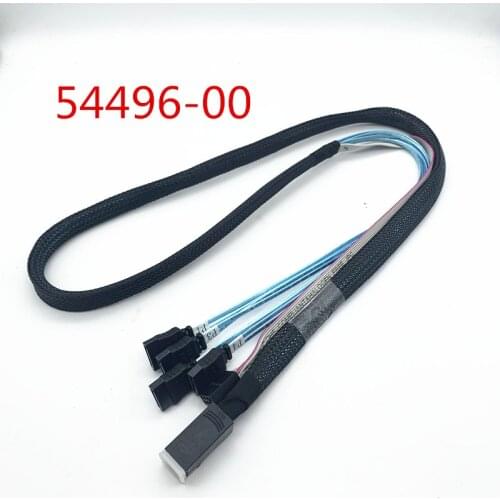 LSI00411 54496-00 SA-F43S7PS-1M-N2 SFF-8643 SFF8643 Mini-SAS HD MiniSAS To SATA x4 12Gb/s RAID Cable 100cm