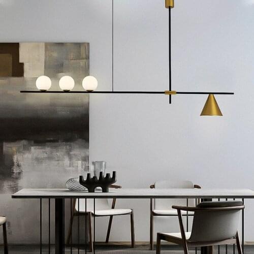 Modern minimalist chandelier Design Gold Black suspension light Bedroom Loft Cafe Interior Home Deco ball chandelier