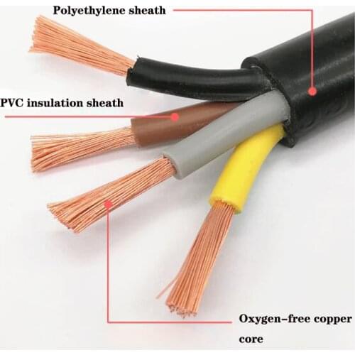 Copper Wire RVV Sheathed Electrical Wire 4 Core 5 Core 1 mm Cable Power Cord