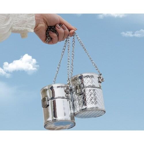 Mini Flap Cylinder Bag 2021 Fashion New High-quality Patent Leather Womens Designer Handbag Lock Chain Shoulder Messenger Bag