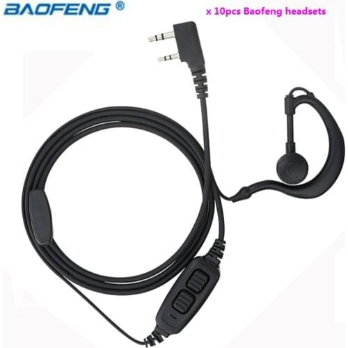 10pcs Earpiece Headset for CB Radio Walkie Talkie Baofeng UV5R UV-82 BF-888S for Kenwood Walkie Talkie Accessories Headphone