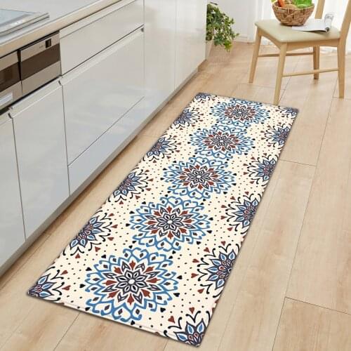 Non-Slip Floor Mat Bohemian Kitchen Mat Door Rugs For Living Room Wrinkle-Resistant Kitchen Rugs Boho Carpet Kitchen Floor Mat