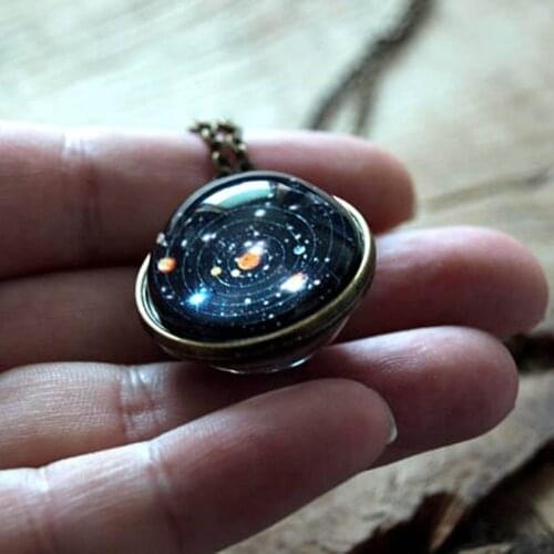 New Hot Sale Gifts Car Solar System Double-Sided Glass Starry Ornaments Exquisite The Realm Of Stars Sparkling Decoration