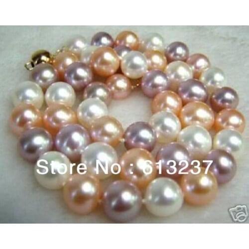 Hot Free postage diy 8mm Multicolor Simulated-Pearl Shell Round Beads Rope Chain Necklace For Women Jewelry Making 18inch YE0026
