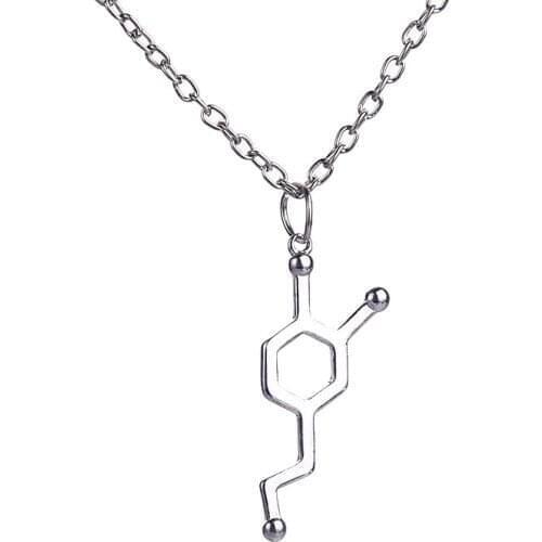 New Hexagon Chemical Molecular Structure Pendant Necklace Chemistry Molecule love chemical formula Polygon Geometry Necklace