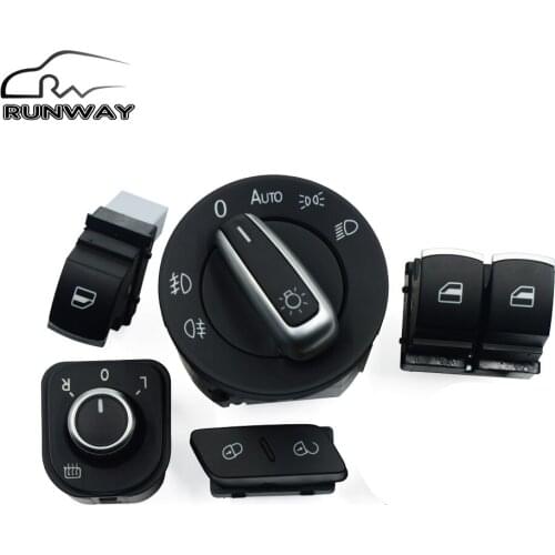 Window Mirror Headlight Door Control Switch For VW Passat B6 Golf MK5 6 R32 GTI MK5 Rabbit Tiguan 5K3959857 1K0962125 5ND941431B