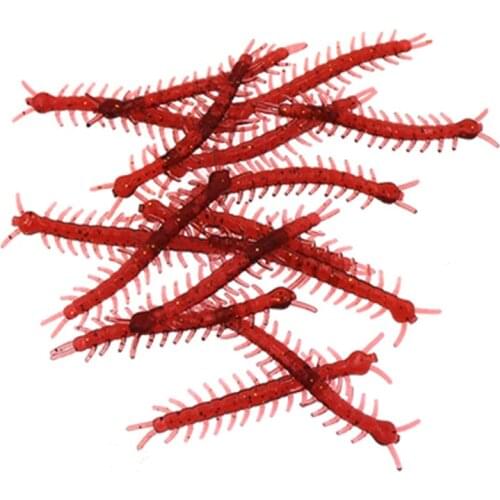 15pcs/lot Soft Lures 55MM/0.4G Centipedes Soft Fishing Lures Artificifal Baits Wobblers Soft Bait Fishing Lures Fishing Tackle