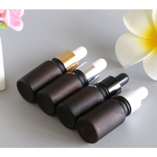 Empty 10ml Brown Vitamin E Oil Detox Slim Tea Medicine Dropper Bottles Frosted Glass Essential Oils Fragrance Containers 120pcs