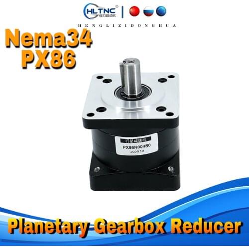 Nema34 Speed Ratio 10 16 20 24 36 :1 Planetary Gearbox Speed Reducer 14mm Input Output Carbon Steel Gear for 86mm Stepper Motor